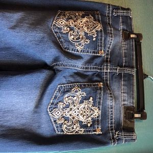 Distressed Elastic Boot Cut Jeans